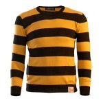 13 1/2 Outlaw sweater black/yellow motocyklowy sweter w żółto czarne  paski  retro sweter w pasy chopper