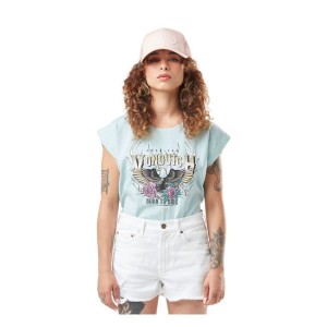 Koszulka Von Dutch Printed t-shirt light blue women piękna błękitna koszulka