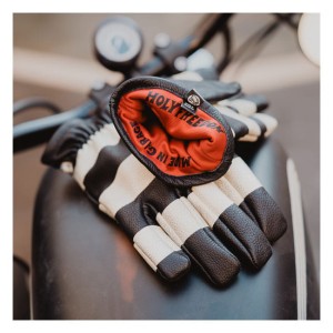 Holy Freedom Pitt gloves black/white motocyklowe rękawice w paski 