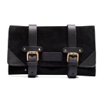 Trip Machine Tool Roll Black - black skórzana vintage narzędziówka skórzana torba na kierownicę  