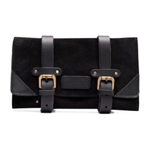 Trip Machine Tool Roll Black - black skórzana vintage narzędziówka skórzana torba na kierownicę  