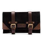 Trip Machine Tool Roll - Black + Brown skórzana torba na nadzędzia motocyklowe narzędziówka torba na kierownicę pomysł na prezent dla motocyklisty