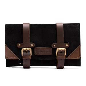 Trip Machine Tool Roll - Black + Brown skórzana torba na nadzędzia motocyklowe narzędziówka torba na kierownicę pomysł na prezent dla motocyklisty
