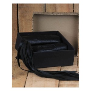 Frędzle skórzane na kierownicę Trip Machine Tassels black czarne skórzane frędzle vintage chopper