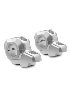 Risery podwyższenie 30mm z przesunięciem w tył o 22mm SW MOTECH srebrne do kierownicy 1 1/8" (28,6mm) Risers