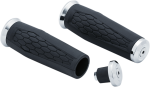 Manetki KURYAKYN HEX gripy motocyklowe czarne / chrom 1" 25,4mm