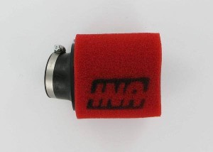 Gąbkowy filtr powietrza zagięty 15 stopni czerwony UNI Air filter POD 2 stage