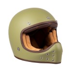 By City The Rock helmet green stylowy kask vintage enduro scrmabler bobber harley