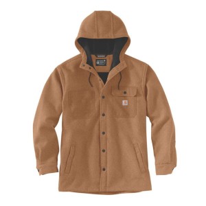 Koszula Carhartt Wind & Rain Bonded shirt jacket oiled walnut heathe kurtka koszula moiodowa z kapturem
