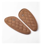 Zamszowe skórzane tank pady na zbiornik Trip Machine Mini Diamond tank pads Tobacco brązowe skórzane nakładki ochronne na zbiornik w romby 