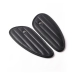 Skórzane tank pady na zbiornik Trip Machine Mini Classic leather tank pads Black czarne skórzane nakładki ochronne na zbiornik w paski 