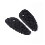 Zamszowe skórzane tank pady na zbiornik Trip Machine Mini Diamond leather tank pads Black suede czarne skórzane nakładki ochronne na zbiornik w romby