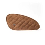 Uniwersalne skórzane tank pady na zbiornik Trip Machine Diamond leather gas tank pad set Tobacco zamszowe brazowe nakładki na zbiornik w romby 