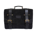 Trip Machine Messenger bag black skórzana elegancka sakwa na motocykl retro styl czarna skóra