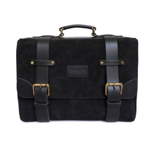 Trip Machine Messenger bag black skórzana elegancka sakwa na motocykl retro styl czarna skóra