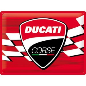 METALOWA TABLICZKA OZDOBNA DUCATI PLAKAT 23372 Plakat 30x40 Ducati Corse Logo 