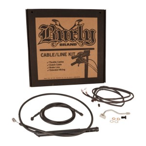 Zestaw czarnych linek i przewodów do wysokiej kierownicy Burly Bagger 15" black cable/line extension kit H-D FLHT 21-23