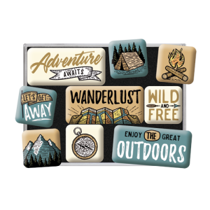 ZESTAW MAGNESÓW NA LODÓWKĘ ADVENTURE OUTDOOR  9 SZTUK  