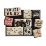 ZESTAW MAGNESÓW NA LODÓWKĘ HARLEY ROUTE 66  BIKE MAP 9 SZTUK 