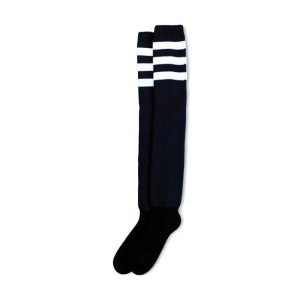Wysokie skarpetki American Socks Ultra high Back in black triple white striped wysikie skarpety za kolano 