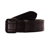 Skórzany pasek motocyklowy czarny Trip Machine Belt Double pin black 