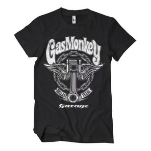Gas Monkey Garage Big piston t-shirt black czarna koszulka z fajnym motywem 