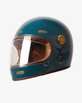 Kask By City Roadster III helmet blue turkusowy integralny kask w stylu retro cafe racer 
