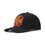 WCC OG ATX Cross cap black czarna bawełniana czapka z daszkiem z pomarańczowym logo West Coast Choppers