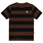 Roeg Billy t-shirt brown/black koszulka w czarno-brązowe paski na krótki rękaw bobber chopper