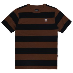 Roeg Billy t-shirt brown/black koszulka w czarno-brązowe paski na krótki rękaw bobber chopper
