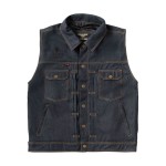 WCC x 13 1/2 Dominator RAW denim riding vest motocyklowa kamizelka z surowego deminu