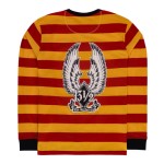 13 1/2 Ride like the wind long sleeve longslevve w paski żółto-czerwone chopperstyle bluzka na długi rękaw w paski