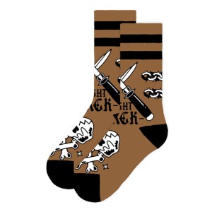 Motocyklowe skarpetki z American socks Mid High Fight socks back/brown