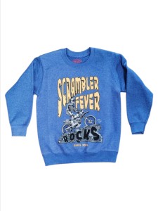 Scrambler Fever kids hoodie dziecięca bluza motocyklowa niebieska