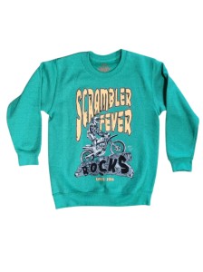 Scrambler Fever kids hoodie dziecięca bluza motocyklowa zielona