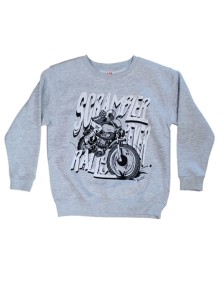 Scrambler Fever kids hoodie dziecięca bluza motocyklowa szara