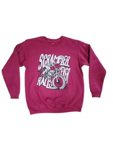 Scrambler Fever kids hoodie dziecięca bluza motocyklowa bordowa