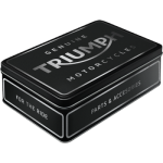 Puszka Płaska Triumph Parts Silver ozdobna metalowa puszka na prezent do przechowywania dokumentów części pamiątek ciastek