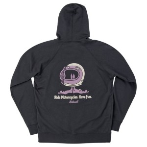 Biltwell Shorty zip hoodie black rozpinana czarna bluza z kapturem