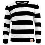 Motocyklowy sweter w paski 13-1/2 Outlaw sweater black/off white