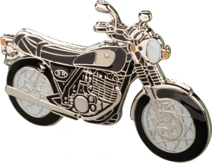 Przypinka pin motocykl Yamaha SR500 czarno-biała