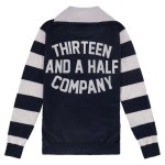 13 1/2 Outlaw half-zip sweater navy/offwhite stylowy sweter ze stójką jak za dawnych czasów na wyścigach 
