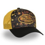 Czapka z daszkiem  Von Dutch Subl Skull cap black/yellow z fajną grafiką  