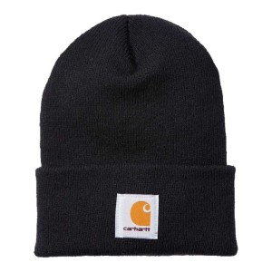 Czarna czapka zimowa  Carhartt Watch hat beanie black czarna ciepła zimowa czapka  z logo Carhartt