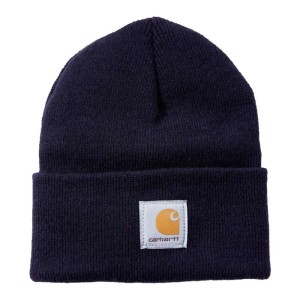 Granatowa czapka zimowa  Carhartt Watch hat beanie navy granatowa ciepła zimowa czapka  z logo Carhartt 