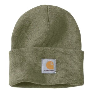 Oliwkowa czapka zimowa  Carhartt Watch hat beanie green ciepła zimowa czapka  z logo Carhartt  