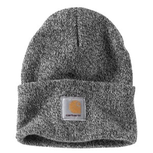 Szara czapka zimowa Carhartt Knit Cuffed hat beanie szara ciepła zimowa czapka  z logo Carhartt  