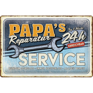 Ozdobna tabliczka metalowa Plakat 20x30 Papa`s Service tablice ozdobne na dzień ojca