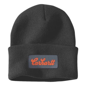 Czapka zimowa Carhartt Knit Cuffed Script Patch beanie black