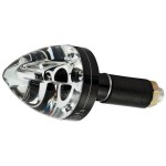 Lewy kierunkowskaz Motogadget mo.Blaze Cone Turn Signal left black kryształowy stożkowy kierunkowskaz motocyklowy montowany w kierowicę